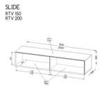 Fernsehtisch SLIDE 200x40x30 Weiß - Holzwerkstoff - Kunststoff - 200 x 30 x 40 cm