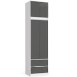 Kleiderschrank S60 2T 2S CLP Graphit - Grau - Weiß