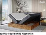 Boxspringbett Lofty 8 Dunkelgrau - Breite: 129 cm - H3