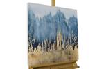 Tableau peint Under Cover of Night Bleu - Bois massif - Textile - 60 x 60 x 4 cm