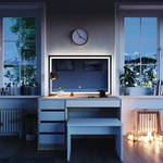 Schminktisch Sherry LED-Spiegel Bank Weiß - Holzwerkstoff - 120 x 75 x 55 cm