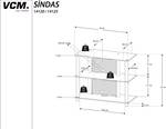 TV M枚bel Fernseh Rack Alu Glas Sindas