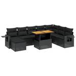 Gartensitzgruppe K972(9-tlg) Schwarz - Massivholz - 69 x 62 x 55 cm