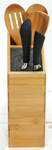 Messerblock mit Utensilienbox Beige - Bambus - 21 x 23 x 10 cm