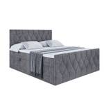 Boxspringbett VELANTO Steingrau - Breite: 140 cm - H4