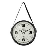 Wanduhr rund, Metalluhr an der Wand Schwarz - Metall - 38 x 38 x 4 cm