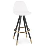 Tabouret De Bar CLARISSE Blanc - Bois massif - 41 x 97 x 41 cm