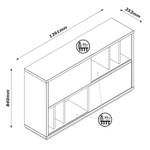 Meuble bas de bureau portes coulissantes Marron - Bois manufacturé - 139 x 84 x 35 cm