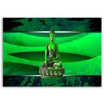 Leinwandbild Grün Buddha Meditation 60 x 40 cm