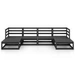 Salon de jardin (lot de 6) 3009734-1 Noir - Bois massif - Bois/Imitation - 70 x 30 x 70 cm