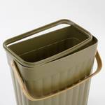 Poubelle 7 litres Manja Vert - Bambou - Porcelaine - Bois massif - 16 x 29 x 29 cm