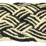 Fußmatte Kokos Knoten schwarz-weiß Schwarz - Weiß - Naturfaser - 75 x 3 x 45 cm