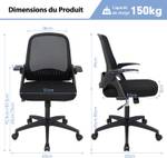 Fauteuil Ergonomique ON32595PWFR Noir - Métal - 63 x 103 x 63 cm