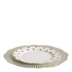 Assiette Madame de Récamier - Lignes dor Blanc - Porcelaine - 28 x 2 x 28 cm