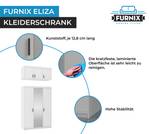 Schrank Eliza 3D WH Spiegel+ Nebenstelle Grau - Weiß