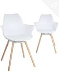 Lot de 2 Fauteuils MOTI Blanc - Matière plastique - Bois/Imitation - 59 x 82 x 47 cm