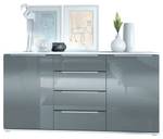 Linio V1 Sideboard Hochglanz Grau - Weiß