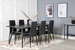 Essgruppe Sleek (7-teilig) Schwarz - Massivholz - 95 x 75 x 195 cm