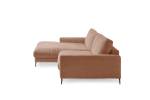 Ecksofa CARA Sofa Cord Braun - Ecke davorstehend links