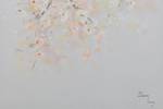 Tableau peint Pink Rain of Blossoms Rose foncé - Blanc - Bois massif - Textile - 60 x 120 x 4 cm