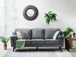 3-Sitzer Sofa LOKKA Dunkelgrau - Grau - Eiche Dunkel