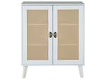 Buffet PARTON Beige - Blanc - Bois manufacturé - 80 x 100 x 34 cm