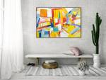 Tableau peint Colourful Illusion Bois massif - Textile - 120 x 80 x 4 cm