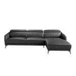 Rindsleder schwarzem Chaiselongue-Sofa