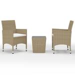 Ensemble de bistro (lot de 3) 3012962-2 Beige - Métal - Polyrotin - 42 x 43 x 42 cm