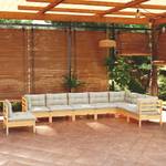 Garten-Lounge-Set Weiß - Massivholz - 64 x 63 x 64 cm