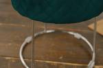 Tabouret DEMI velours pied argent Vert