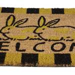 Paillasson coco Welcome avec lapins Noir - Marron - Jaune - Fibres naturelles - Matière plastique - 60 x 2 x 40 cm