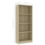 Bücherregal 3016500-4 Eiche Sonoma Dekor - 60 x 142 cm