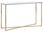 Konsolentisch ROYSE Gold - Weiß - Glas - 35 x 76 x 120 cm