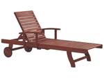 Chaise longue TOSCANA Marron - Rouge - Bois massif - 64 x 74 x 196 cm