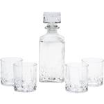 Whisky-Karaffe, 900 ml, 4 Gläser Glas - 10 x 25 x 26 cm