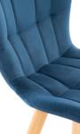 chaise salle à manger Elda Lot de 2 Bleu - Fourrure synthétique