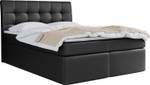 Boxspringbett mit Topper BELIZE Hochglanz Schwarz - Breite: 120 cm - H3