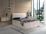 Lit boxspring ARAO Beige - Textile - 166 x 114 x 218 cm