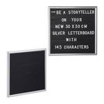 2 x Letterboard 30 x 30 cm silber Schwarz - Silber
