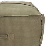 Pouf XXL 90x40x90 cm vert olive en lin Vert