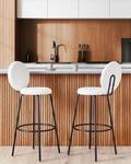 Tabouret de bar EMERY Noir - Blanc