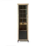 Schrank The Hoxton links S Schwarz - Massivholz - 65 x 214 x 45 cm