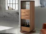 Drehbarer Barschrank aus Nussbaum Braun - Holzart/Dekor - Holz teilmassiv - 43 x 128 x 40 cm