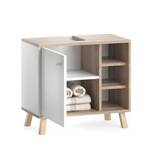 Meuble sous vasque simple Senyo 36350 Marron - Blanc