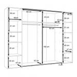 Armoire portes coulissantes et battantes Marron - Bois manufacturé - 270 x 210 x 61 cm