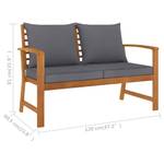 Banc de jardin Gris - Bois massif - Bois/Imitation - 120 x 81 x 120 cm