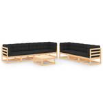 Garten-Lounge-Set (8-teilig) 3083751 Braun - Grau - Massivholz - Holzart/Dekor - 70 x 30 x 70 cm