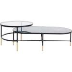 Tables basses Fence (lot de 2) Noir - Verre - 120 x 60 x 35 cm