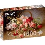 Puzzle Ein Korb voller Rosen und Nelken Papier - 24 x 5 x 34 cm